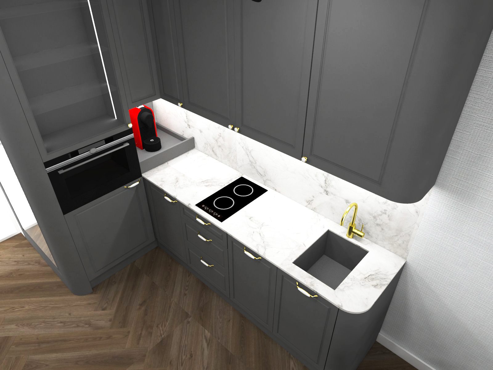 ciemno szary aneks kuchenny